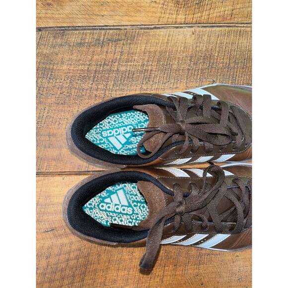 Mens Adidas Adicross V Brown Leather White Spikeless Sneakers Golf Shoes 9.5 - Picture 10 of 13